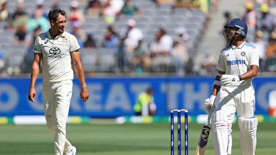 Yashasvi Jaiswal taunts Mitchell Starc with 'you're too slow' remark after smacking him for a boundary; Aussie pacer responds