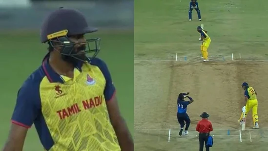 Vijay Shankar's ruthless display against Hardik Pandya: hits 3 sixes in an over and celebrates with a stand-and-pose pose