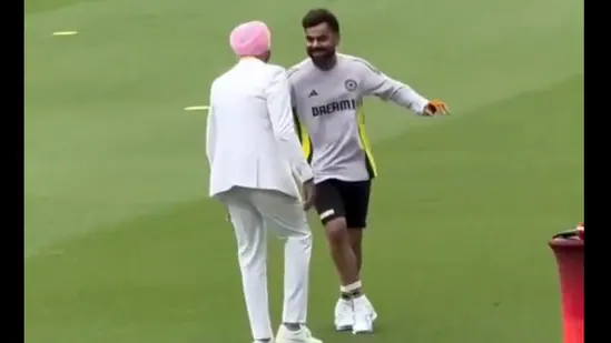 Virat Kohli playfully mocks Harbhajan Singh's blazer, busts out hook-step to Jitender's hit song; video gains popularity online